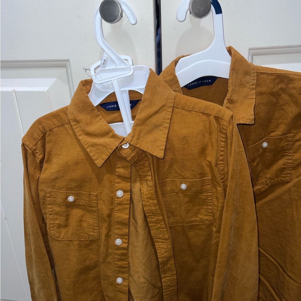 Brown Corduroy Button-Up Shirt